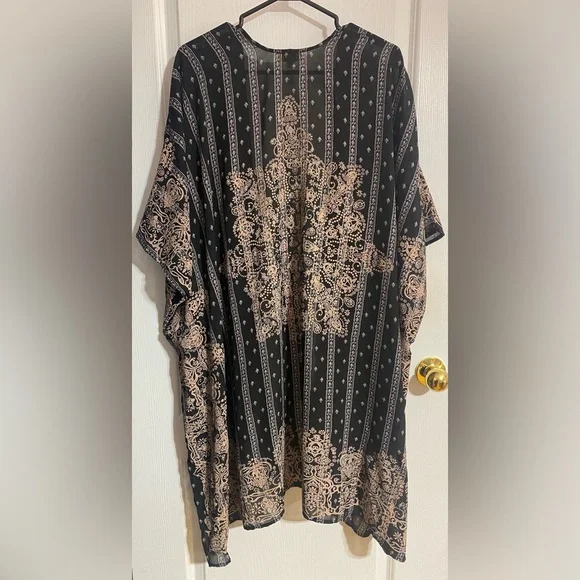 Umgee Oversized Boho Lightweight Coastal Side Slits Kimono Cardigan Size S/M - Picture 7 of 11